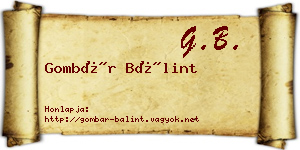 Gombár Bálint névjegykártya